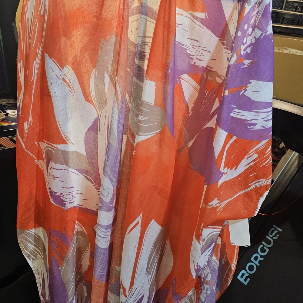 Nordstrom Red and Purple Floral Wrap